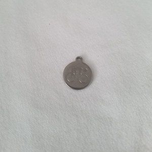 (5 pcs.) Bicycle ~ Stainless Steel Small Round Charms